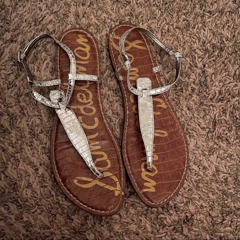 Sam Edelman Naomi Thong Sandal Silver W9.5